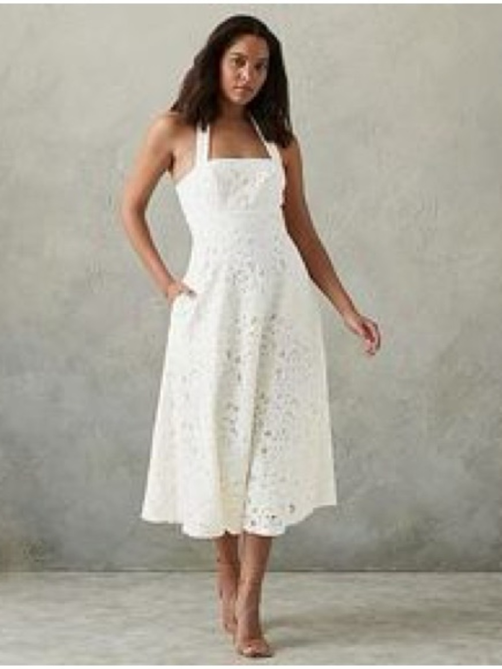 Prabal Gurung for JCPenney Ivory Lace Midi Dress NWT Plus Size 22W Floral Cutout - Picture 16 of 16